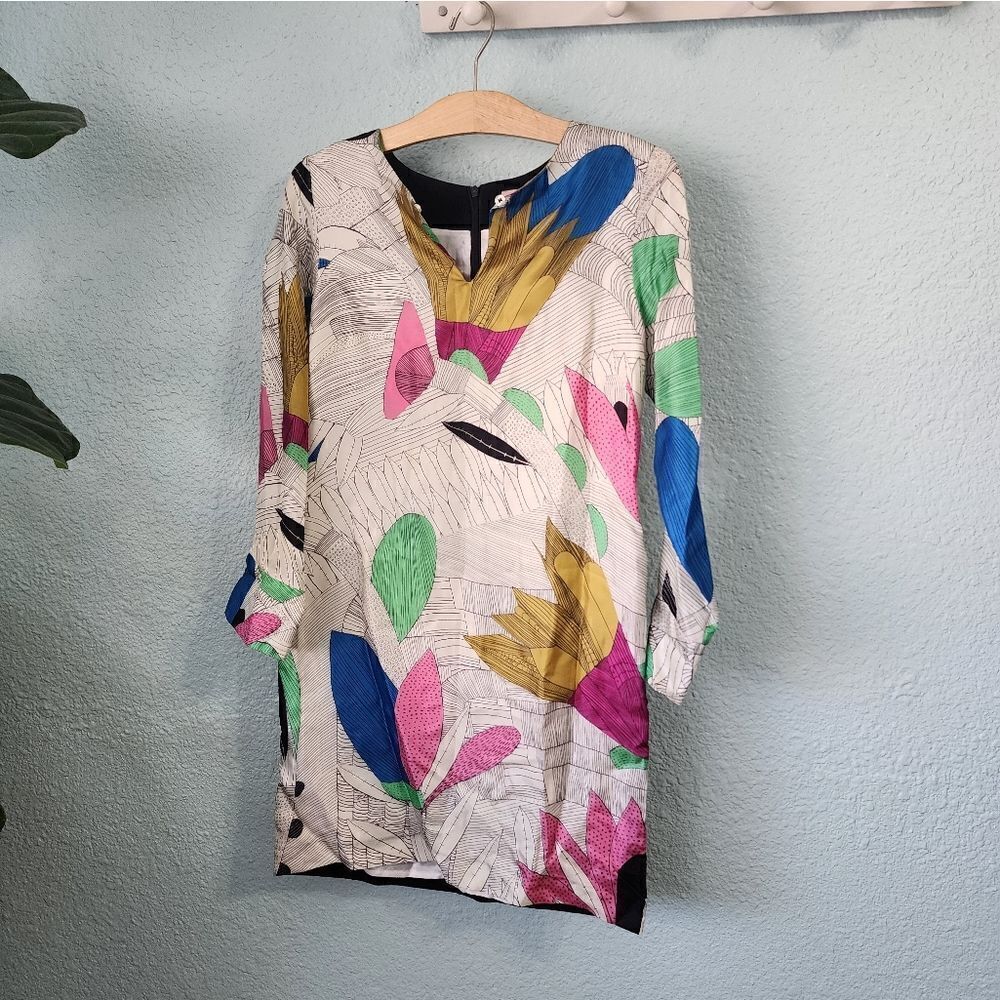 VILAGALLO silk 3/4 sleeve dress